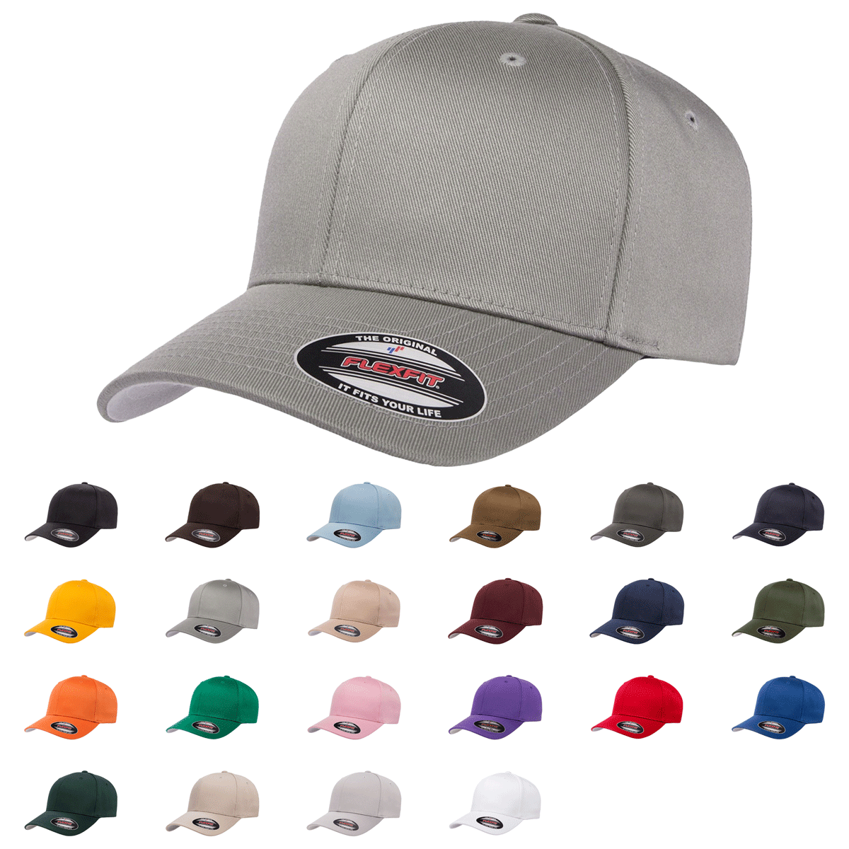 Flexfit 6277 Wooly Combed Cotton Blend Cap - Blank