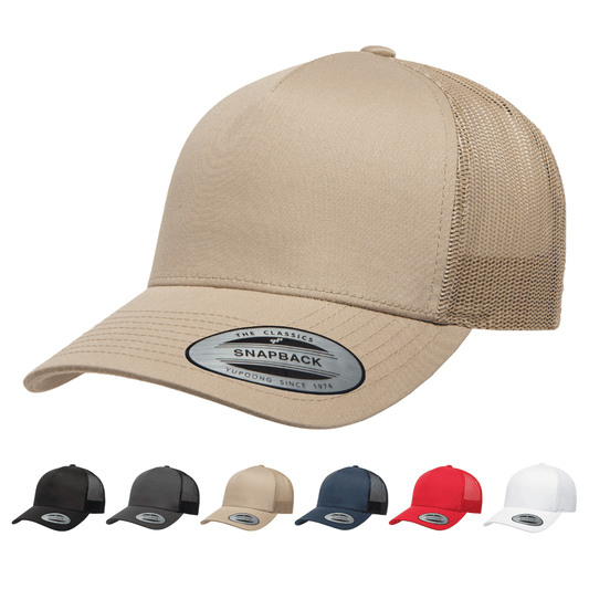 Yupoong 6506 5-Panel Retro Trucker Hat Mesh Back, YP Classics - Blank - Star Hats & Embroidery
