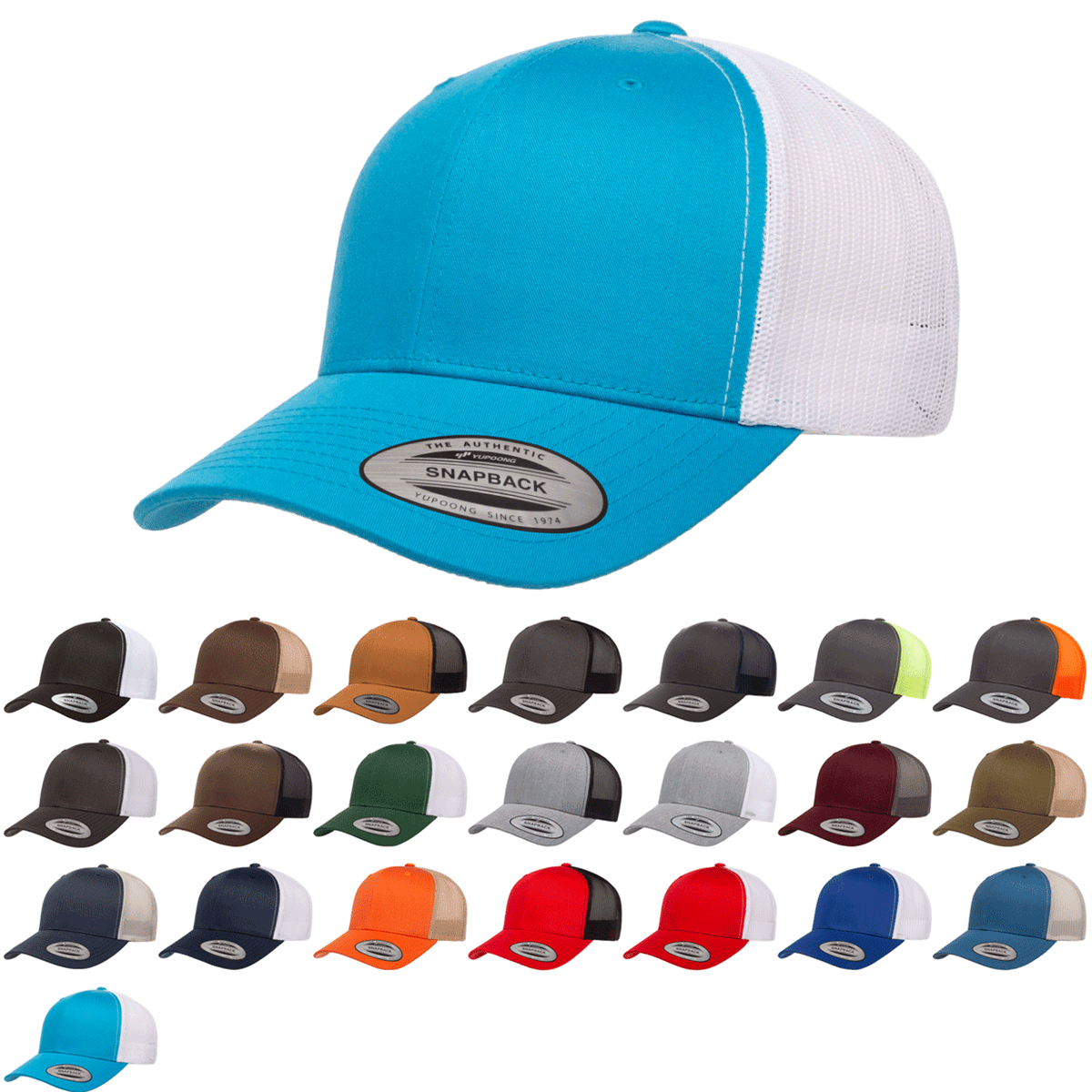 Yupoong 6606T Retro Trucker Hat Mesh Back, 2-Tone Colors, YP Classics - Blank