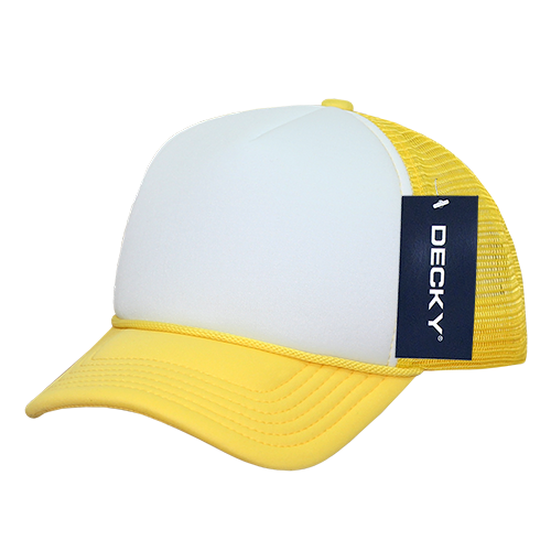 Custom Printed Decky 7010 - Youth 5 Panel Mid Profile Structured Foam Trucker, Kids Foam Trucker Hat, Mesh Back