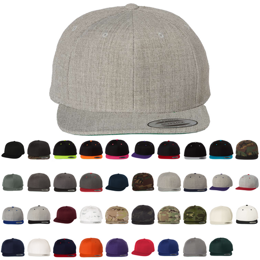 YP Classics, Yupoong 6089 Premium Flat Bill, Snapback Cap 6089M - Blank - Star Hats & Embroidery
