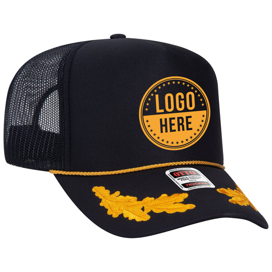 Custom Printed Otto 39-165 - 5 Panel High Crown Foam Trucker Hat Mesh Back Cap