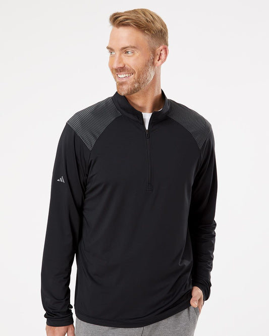 Adidas A520 Men's Ultimate365 Lightweight Shoulder Stripe Quarter-Zip Pullover