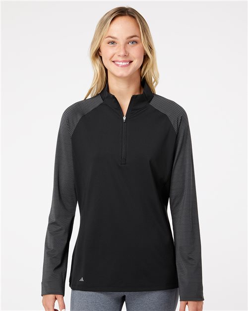 Adidas A521 Women's Ultimate365 Lightweight Raglan Quarter-Zip Pullover - Star Hats & Embroidery