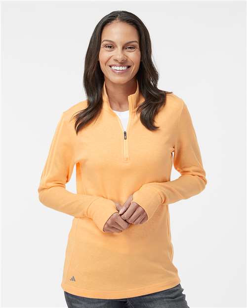 Adidas A555 Women's 3-Stripes Quarter-Zip Sweater Pullover