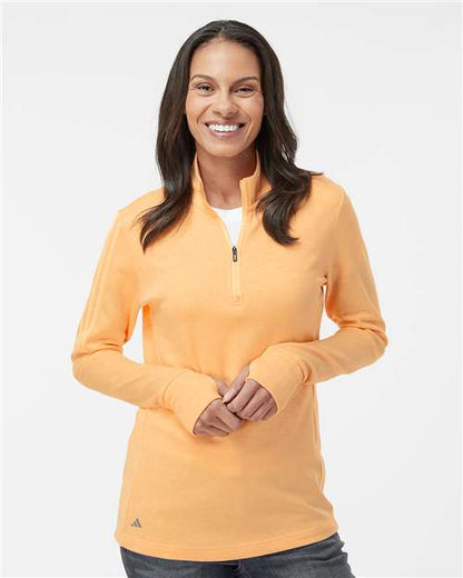 Adidas A555 Women's 3-Stripes Quarter-Zip Sweater Pullover