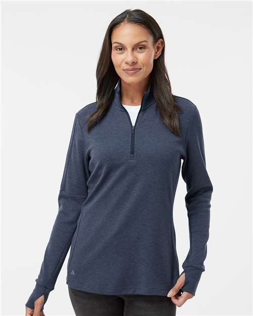 Adidas A555 Women's 3-Stripes Quarter-Zip Sweater Pullover