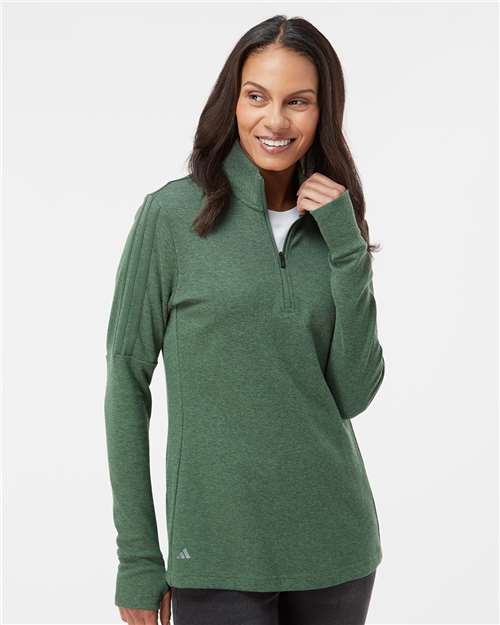 Adidas A555 Women's 3-Stripes Quarter-Zip Sweater Pullover