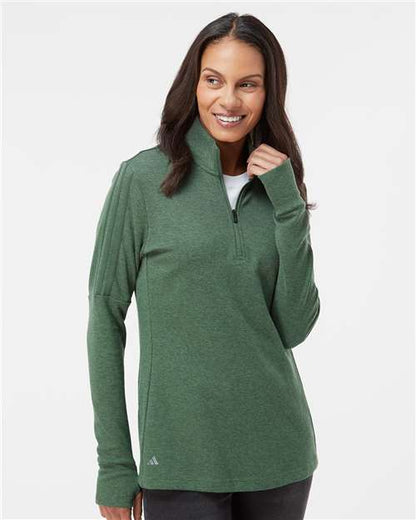 Adidas A555 Women's 3-Stripes Quarter-Zip Sweater Pullover