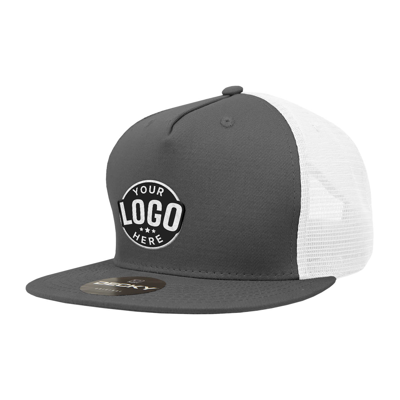 Custom Embroidered Decky 1040 - 5 Panel Trucker Snapback Hat