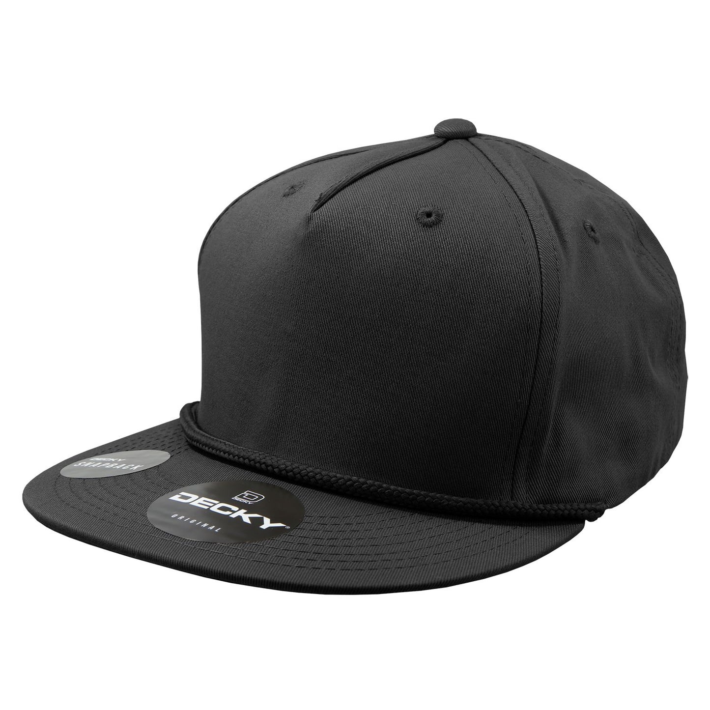 Decky 1041 5 Panel High Profile Structured Cotton Blend Snapback Hat - Blank