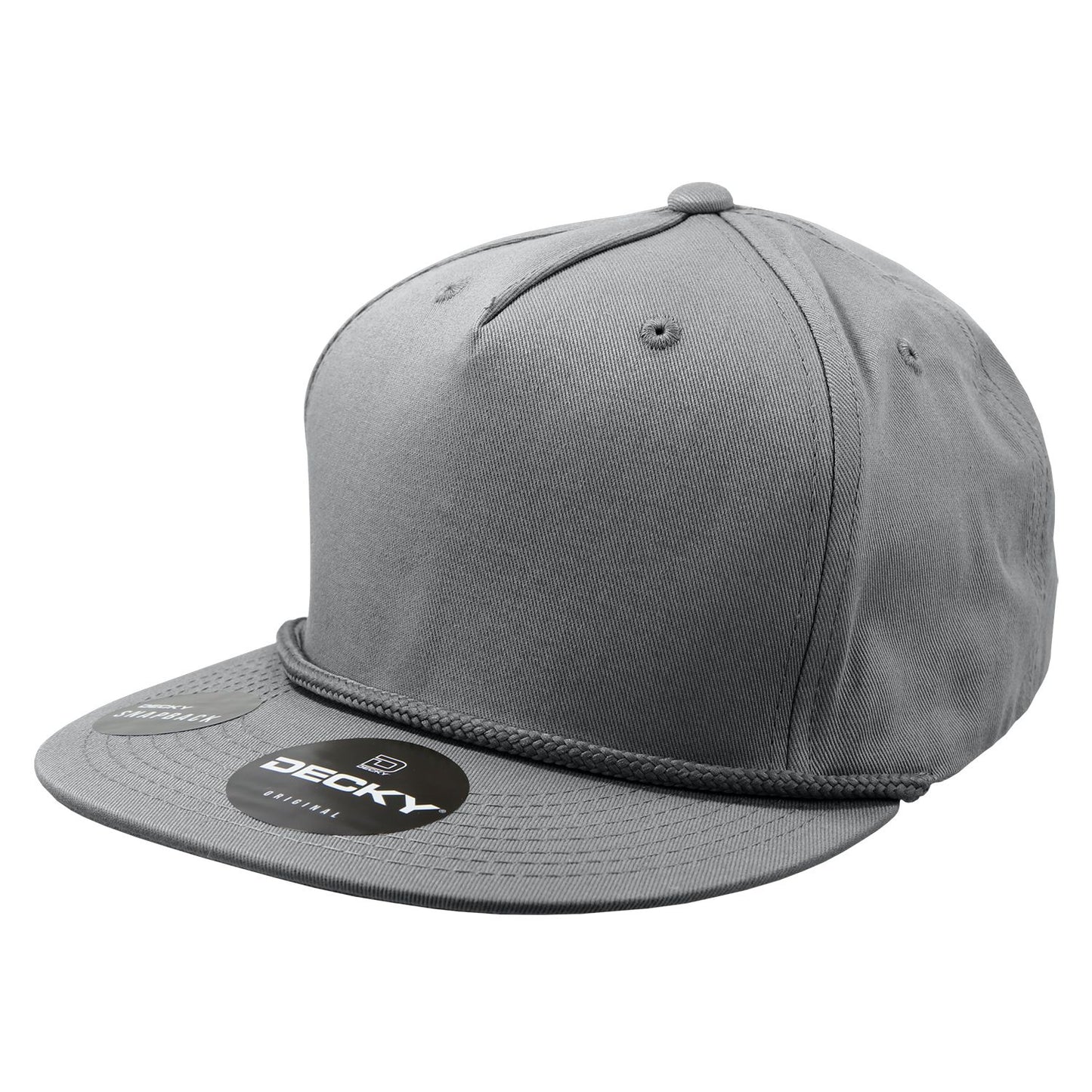 Decky 1041 5 Panel High Profile Structured Cotton Blend Snapback Hat - Blank