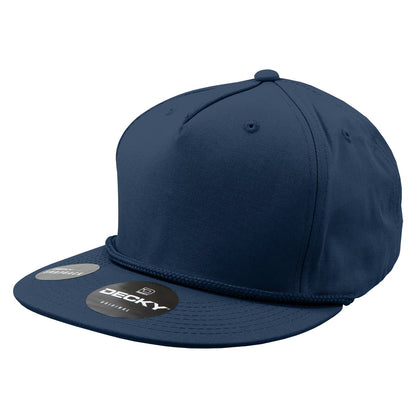 Decky 1041 5 Panel High Profile Structured Cotton Blend Snapback Hat - Blank