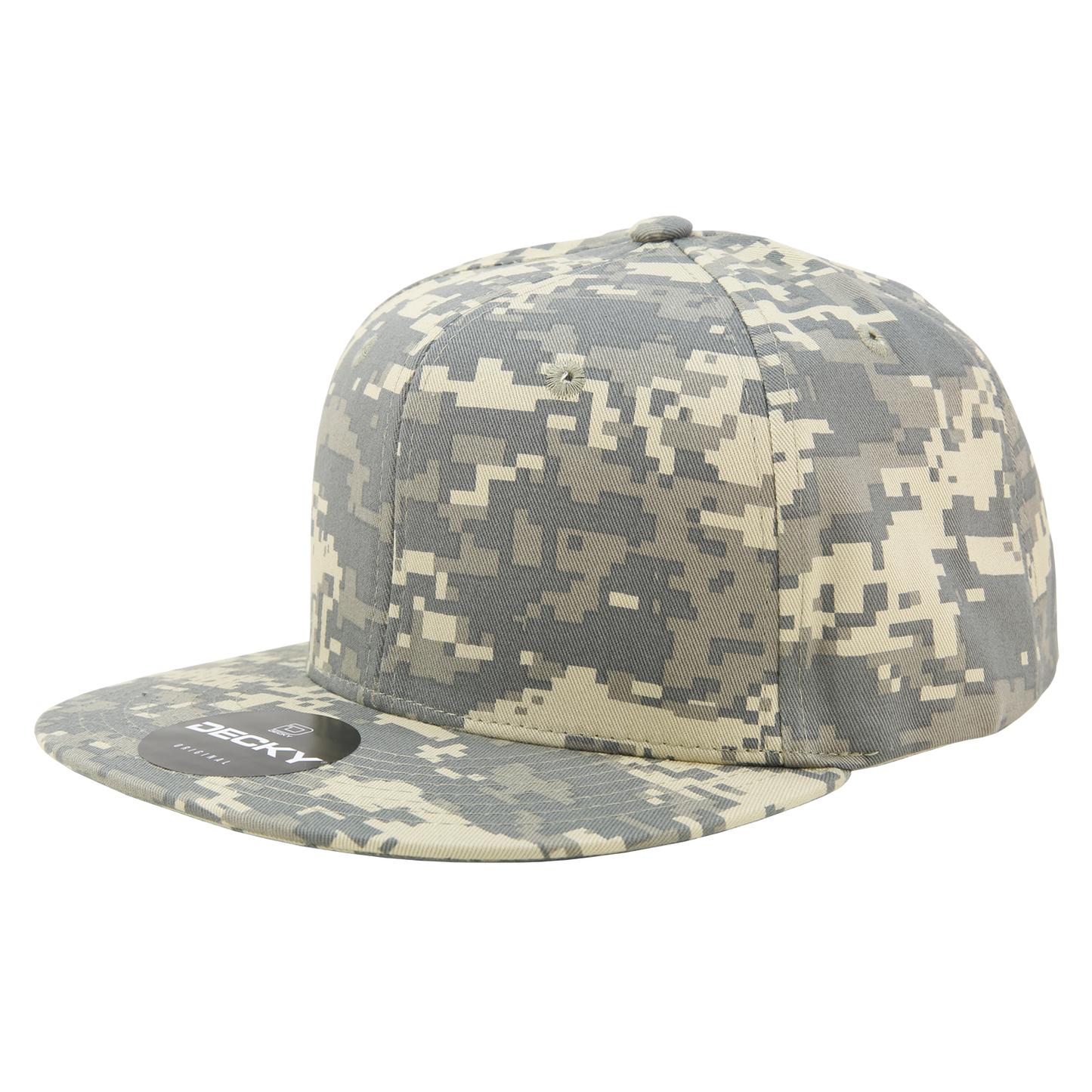 Decky 1047 Digital Camo Snapback Cap 6 Panel Camouflage Flat Bill Hat