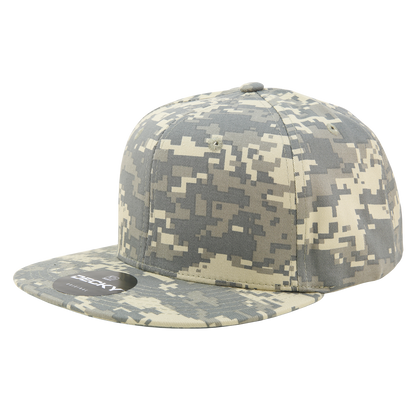 Decky 1047 Digital Camo Snapback Cap 6 Panel Camouflage Flat Bill Hat