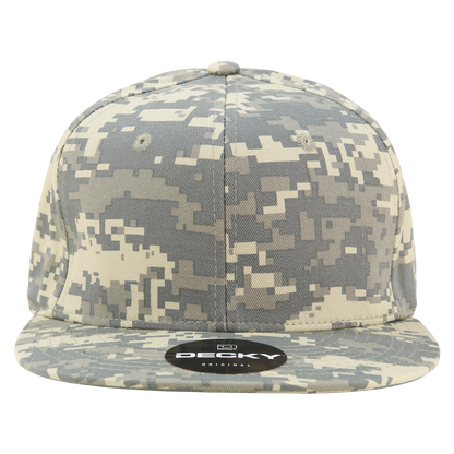 Decky 1047 Digital Camo Snapback Cap 6 Panel Camouflage Flat Bill Hat