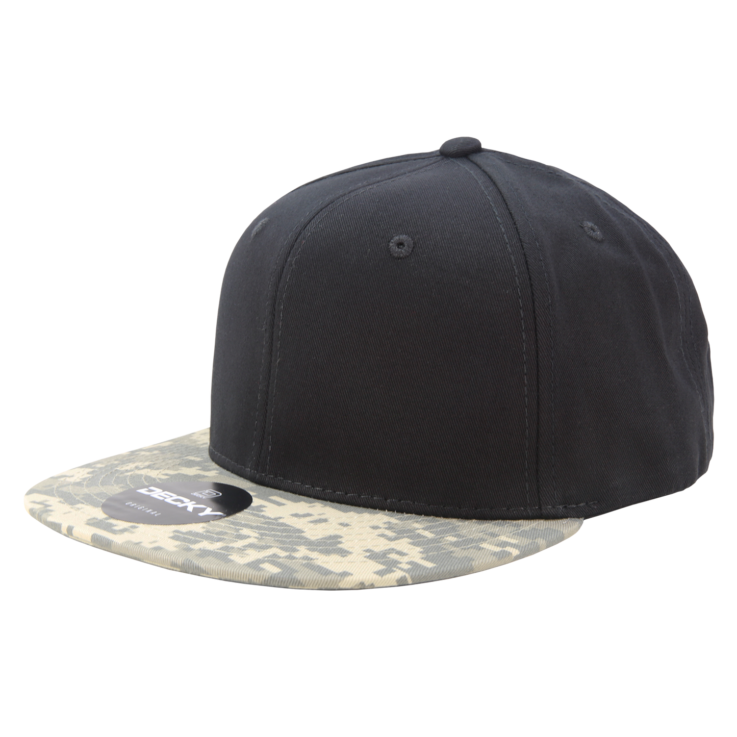 Decky 1047 Digital Camo Snapback Cap 6 Panel Camouflage Flat Bill Hat