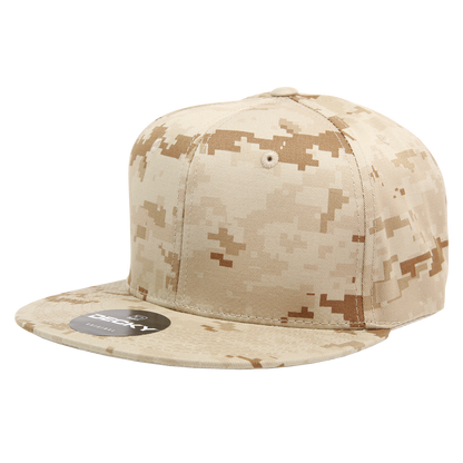 Decky 1047 Digital Camo Snapback Cap 6 Panel Camouflage Flat Bill Hat