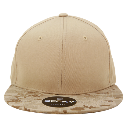 Decky 1047 Digital Camo Snapback Cap 6 Panel Camouflage Flat Bill Hat