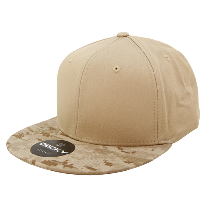 Decky 1047 Digital Camo Snapback Cap 6 Panel Camouflage Flat Bill Hat