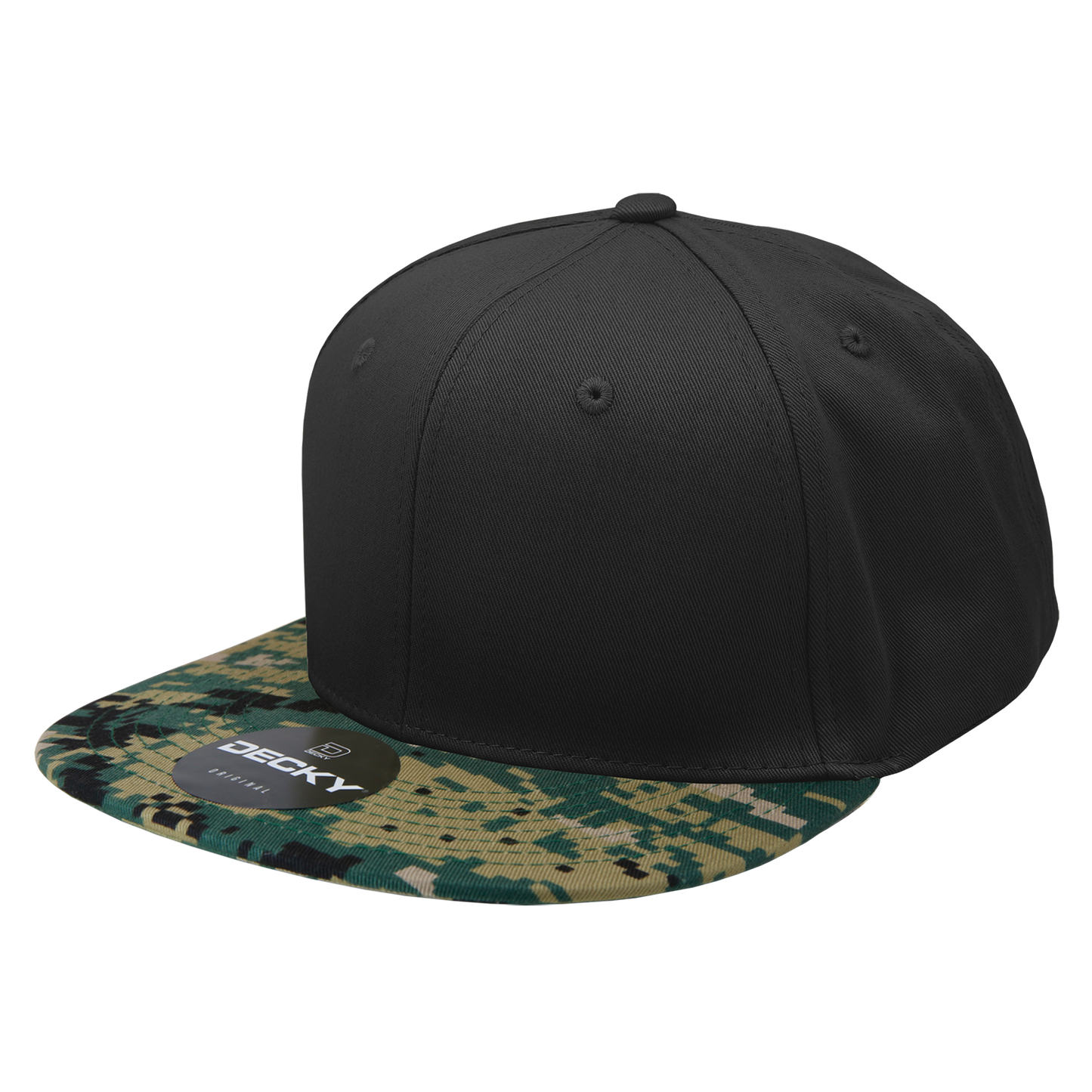 Decky 1047 Digital Camo Snapback Cap 6 Panel Camouflage Flat Bill Hat