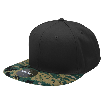 Decky 1047 Digital Camo Snapback Cap 6 Panel Camouflage Flat Bill Hat