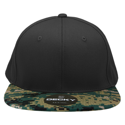 Decky 1047 Digital Camo Snapback Cap 6 Panel Camouflage Flat Bill Hat