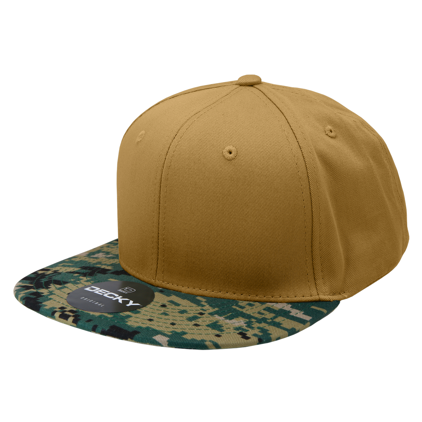 Decky 1047 Digital Camo Snapback Cap 6 Panel Camouflage Flat Bill Hat