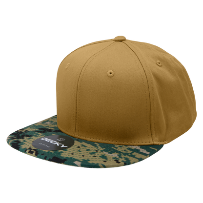 Decky 1047 Digital Camo Snapback Cap 6 Panel Camouflage Flat Bill Hat