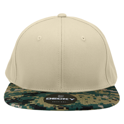 Decky 1047 Digital Camo Snapback Cap 6 Panel Camouflage Flat Bill Hat