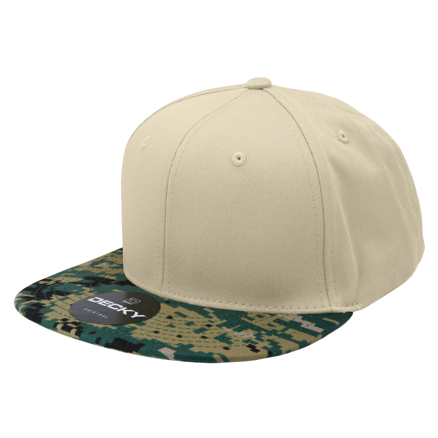 Decky 1047 Digital Camo Snapback Cap 6 Panel Camouflage Flat Bill Hat