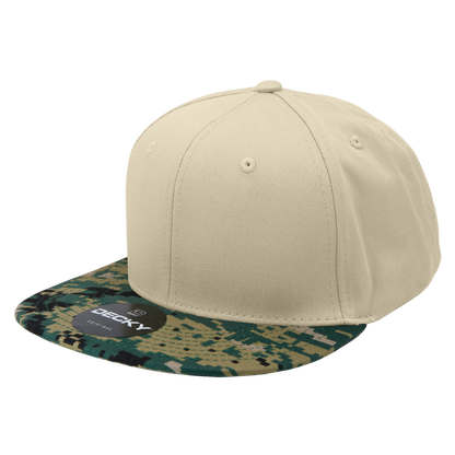 Decky 1047 Digital Camo Snapback Cap 6 Panel Camouflage Flat Bill Hat