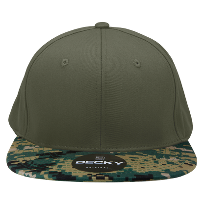 Decky 1047 Digital Camo Snapback Cap 6 Panel Camouflage Flat Bill Hat