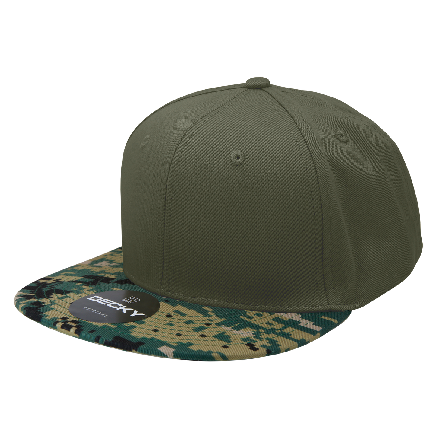 Decky 1047 Digital Camo Snapback Cap 6 Panel Camouflage Flat Bill Hat