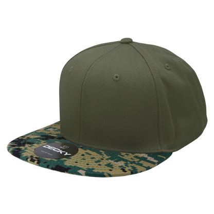 Decky 1047 Digital Camo Snapback Cap 6 Panel Camouflage Flat Bill Hat