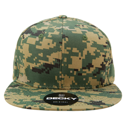 Decky 1047 Digital Camo Snapback Cap 6 Panel Camouflage Flat Bill Hat