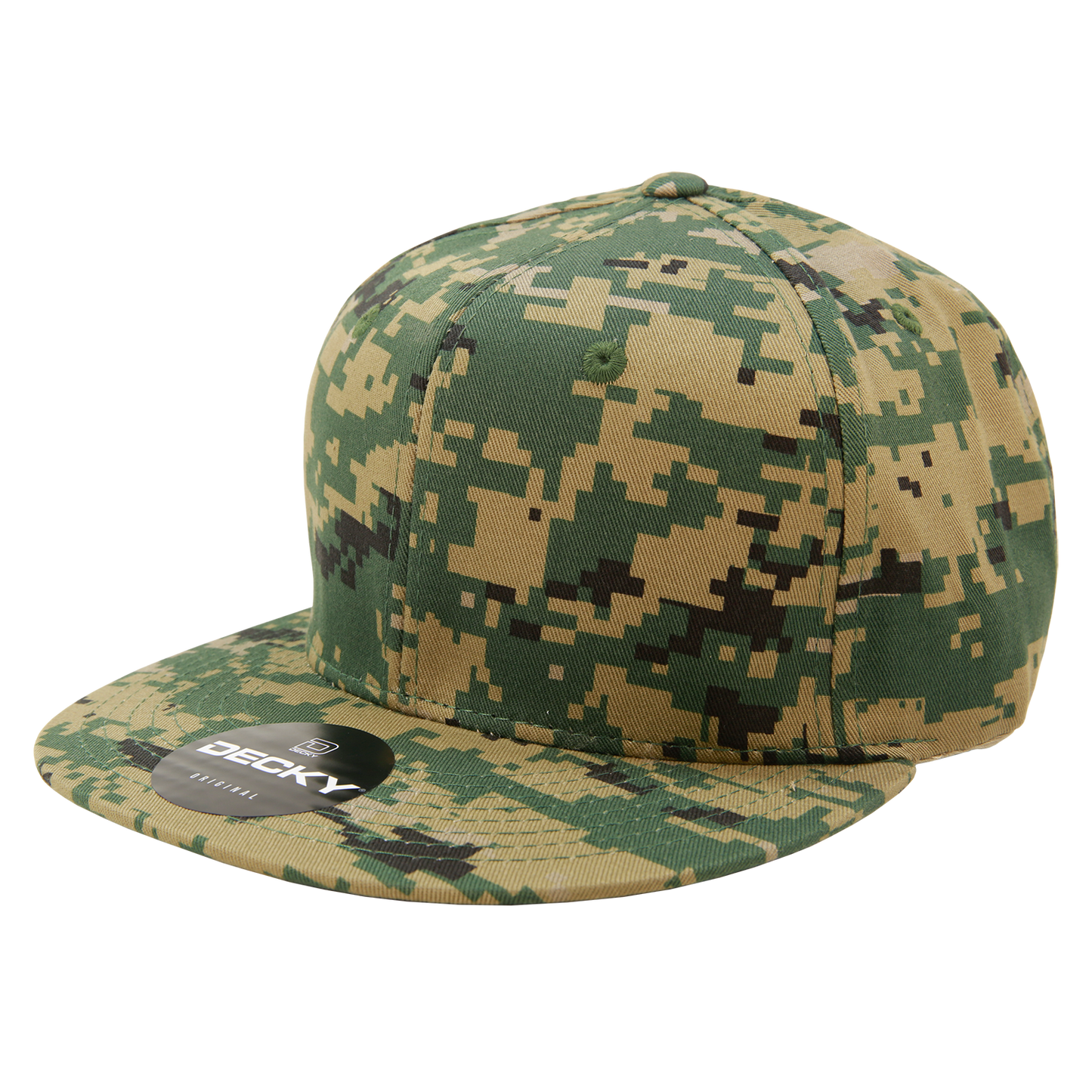 Decky 1047 Digital Camo Snapback Cap 6 Panel Camouflage Flat Bill Hat