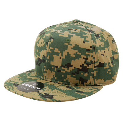 Decky 1047 Digital Camo Snapback Cap 6 Panel Camouflage Flat Bill Hat