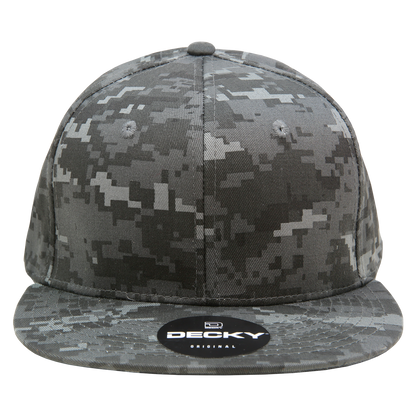 Decky 1047 Digital Camo Snapback Cap 6 Panel Camouflage Flat Bill Hat