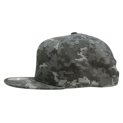 Decky 1047 Digital Camo Snapback Cap 6 Panel Camouflage Flat Bill Hat