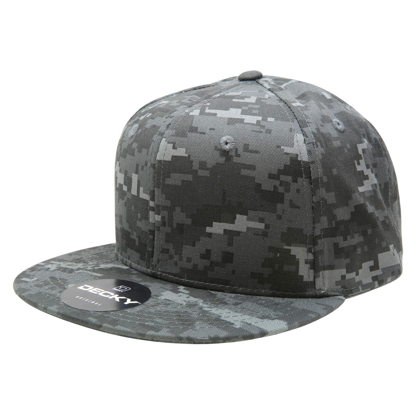 Decky 1047 Digital Camo Snapback Cap 6 Panel Camouflage Flat Bill Hat