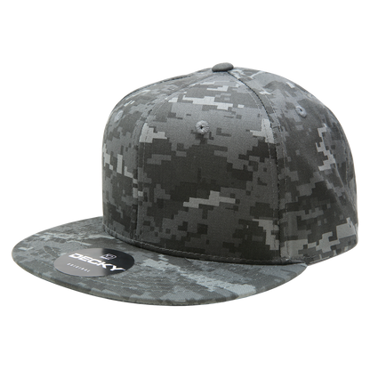 Decky 1047 Digital Camo Snapback Cap 6 Panel Camouflage Flat Bill Hat