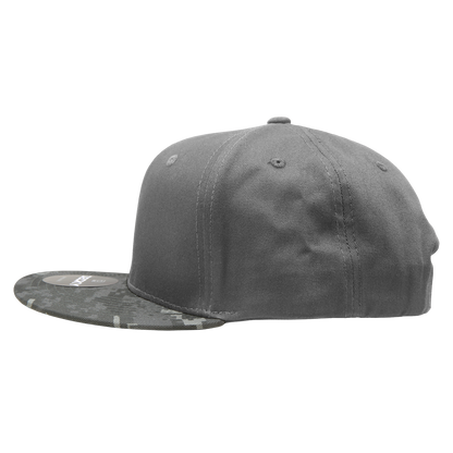 Decky 1047 Digital Camo Snapback Cap 6 Panel Camouflage Flat Bill Hat