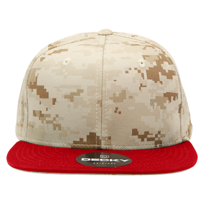 Decky 1047 Digital Camo Snapback Cap 6 Panel Camouflage Flat Bill Hat