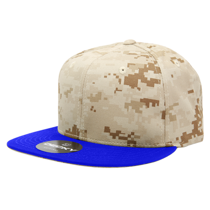 Decky 1047 Digital Camo Snapback Cap 6 Panel Camouflage Flat Bill Hat