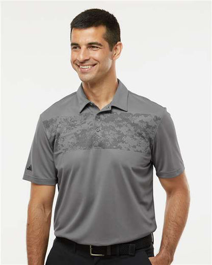 Adidas A585 Men's Camo Chest Print Polo