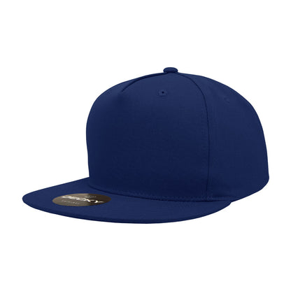 Decky 1064 5 Panel Flat Bill Hat Cotton Snapback - Blank