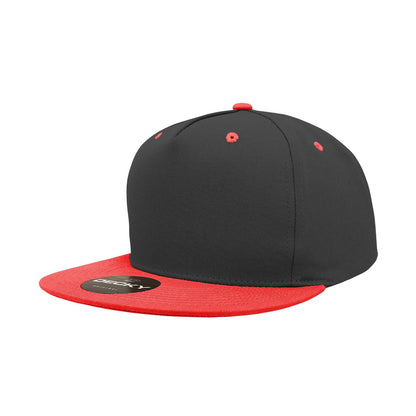 Decky 1064 5 Panel Flat Bill Hat Cotton Snapback - Blank