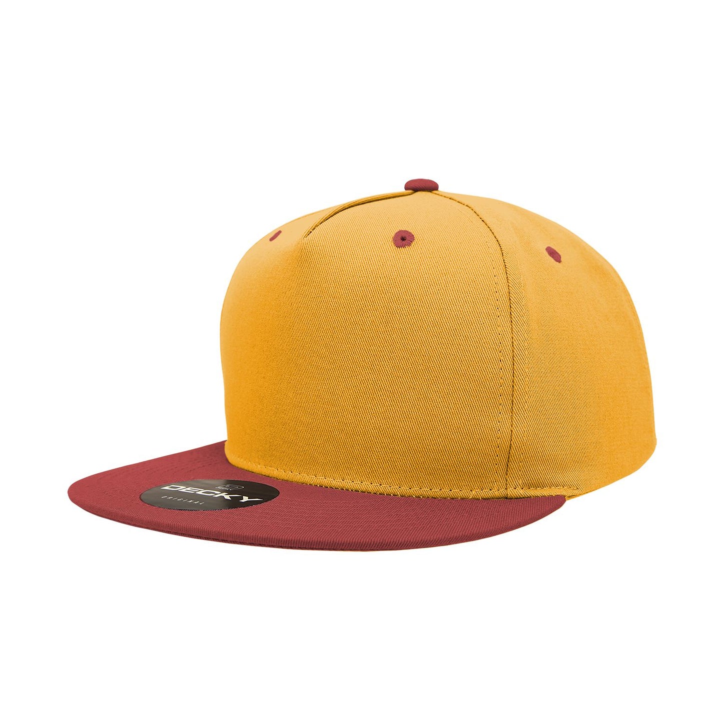 Decky 1064 5 Panel Flat Bill Hat Cotton Snapback - Blank