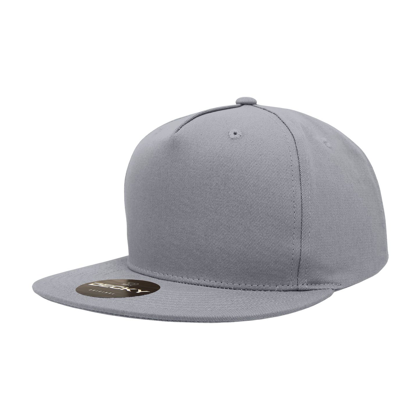 Decky 1064 5 Panel Flat Bill Hat Cotton Snapback - Blank